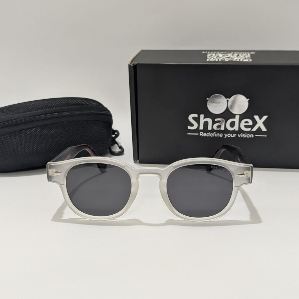 Police Crystal Clear Square Aviator Sunglasses