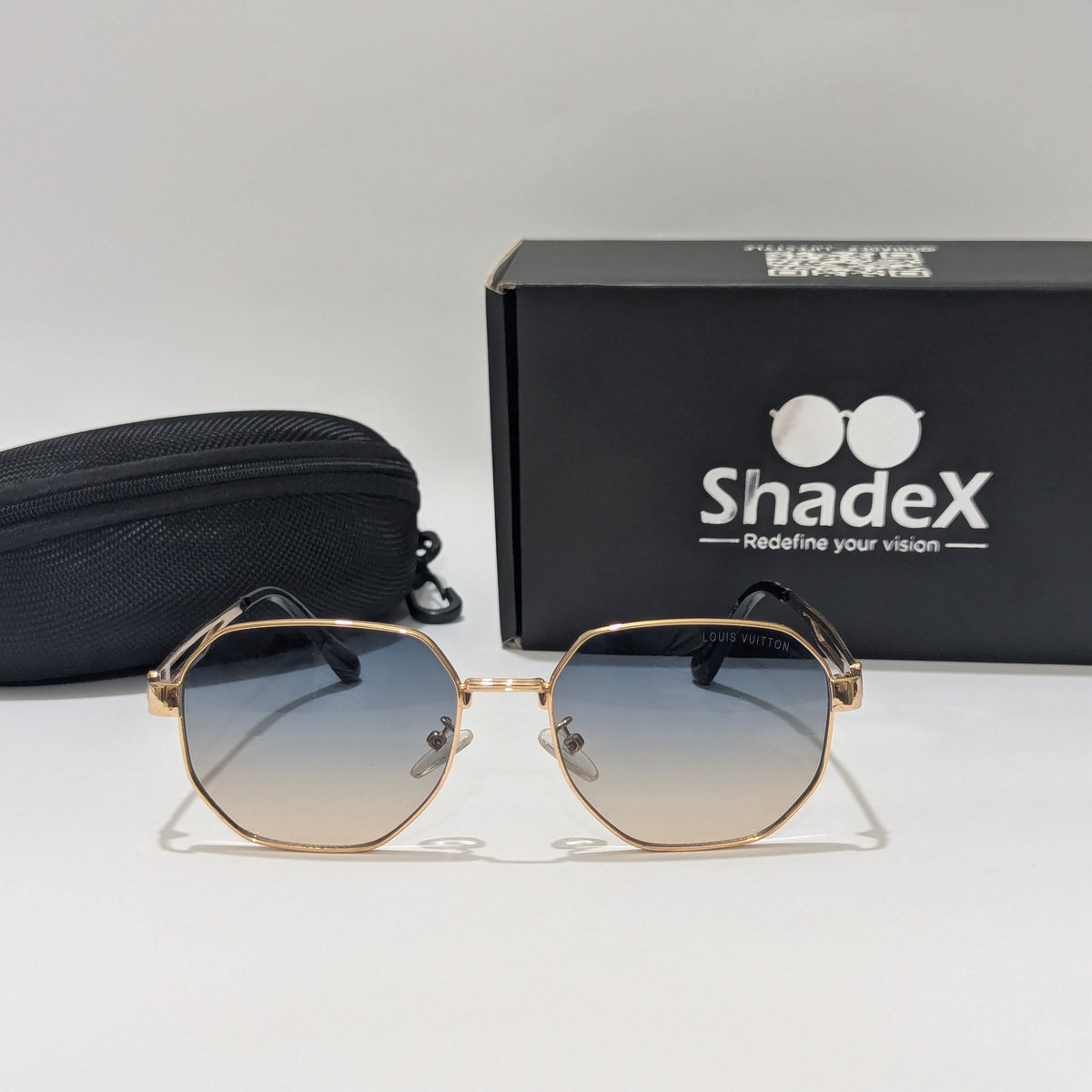 Louis Vuitton Golden Metal Blue Tint Sunglasses