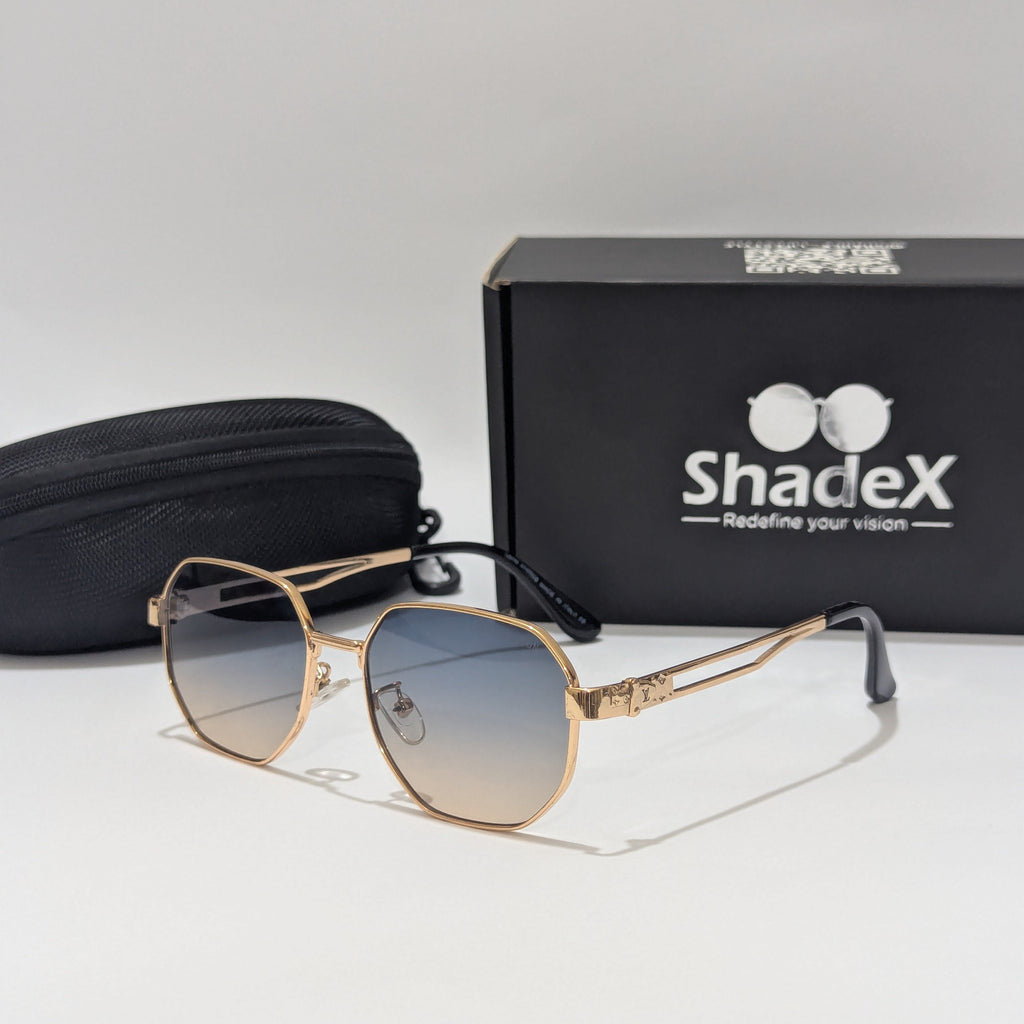 Louis Vuitton Golden Metal Blue Tint Sunglasses