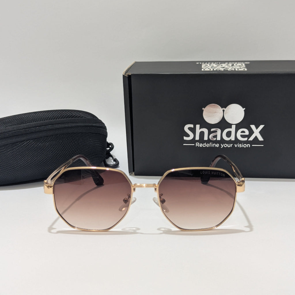 Louis Vuitton Golden Metal Brown Tint Sunglasses