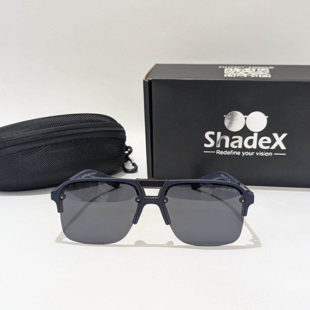 Hogu Boss Double Bridge Blue Sunglasses
