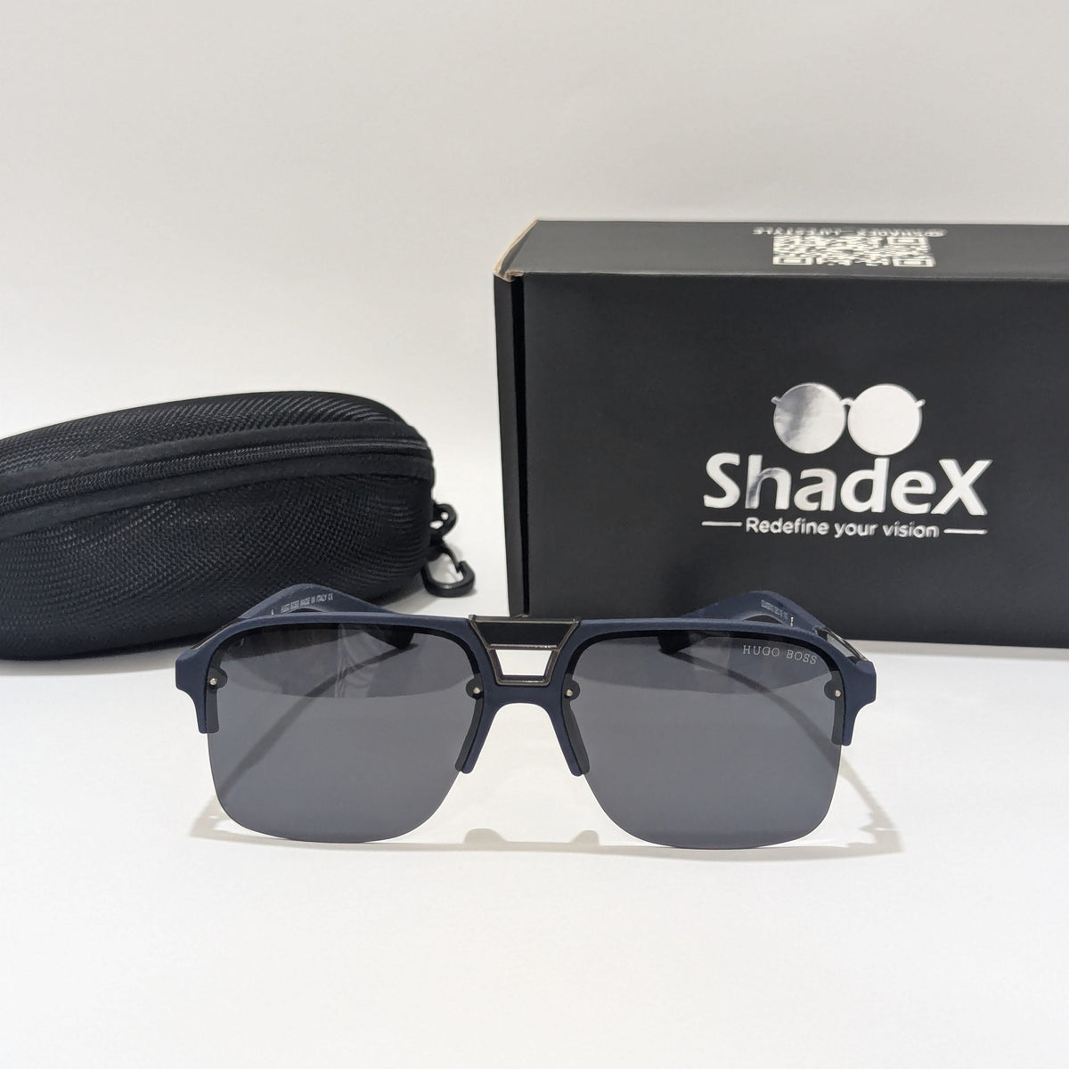 Hogu Boss Double Bridge Blue Sunglasses