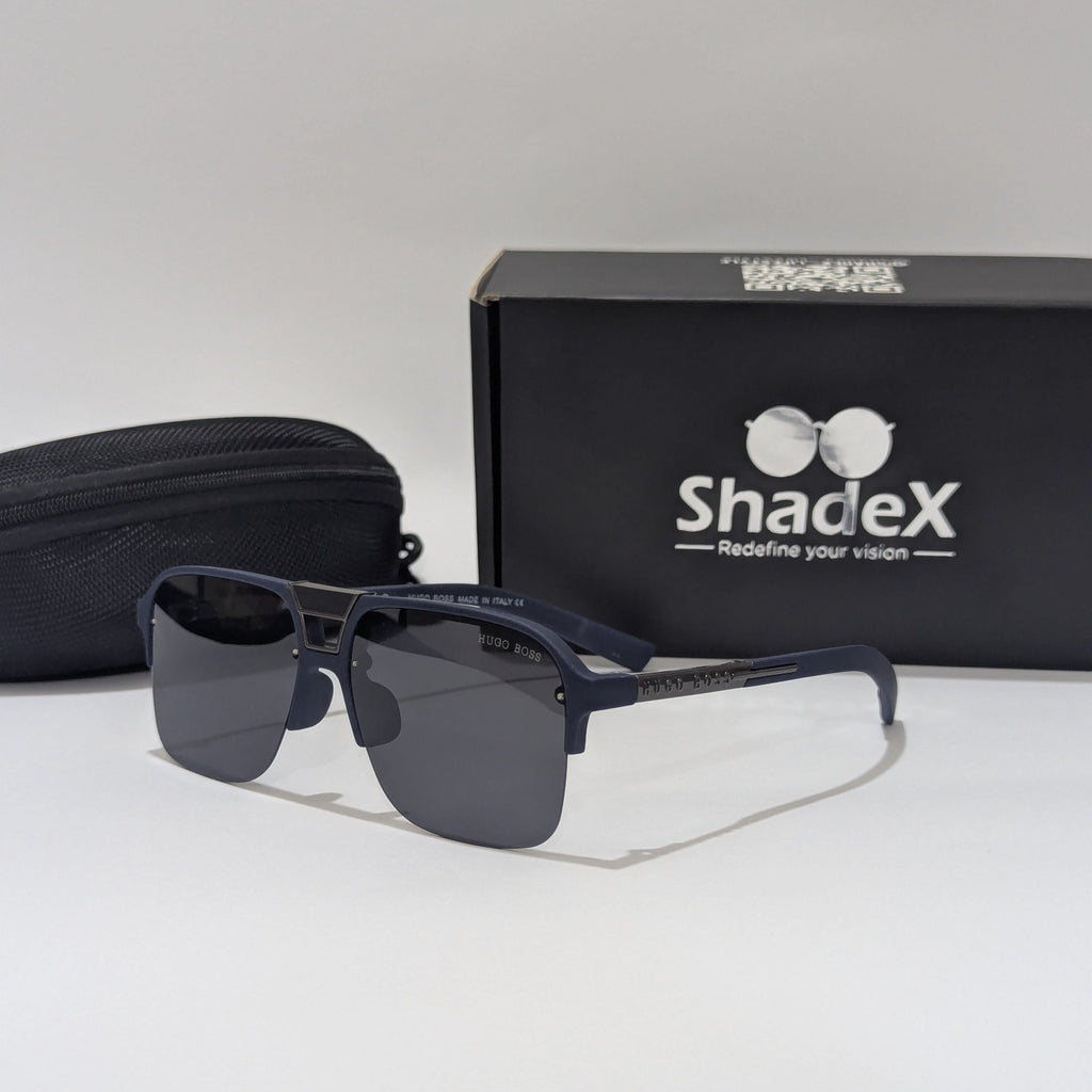 Hogu Boss Double Bridge Blue Sunglasses