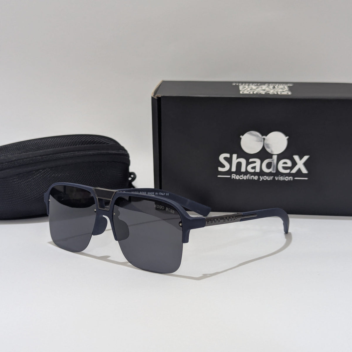 Hogu Boss Double Bridge Blue Sunglasses